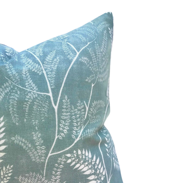 Chiara Floral Pillow Cover in Sky Blue, Lisa Fine Textiles