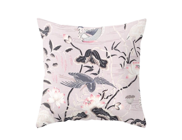 Schumacher Lotus Garden Pillow Cover in Lilac