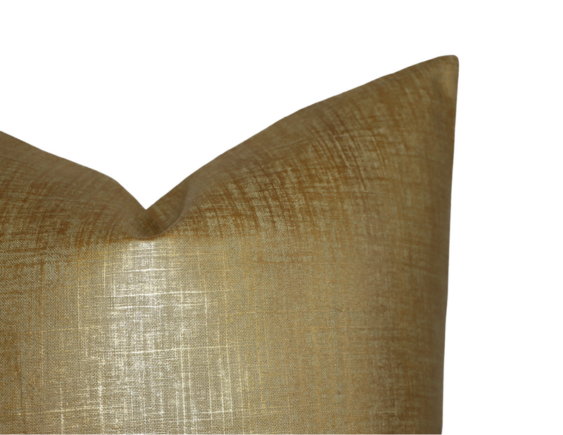 Gold Metallic Pillow Cover, Designer Throw Pillows