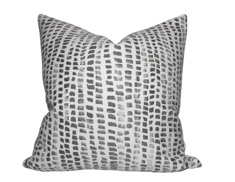 Mosaic Pillow Cover in Grey, Indoor Outdoor Pillows