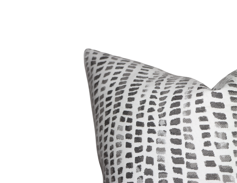 Mosaic Pillow Cover in Grey, Indoor Outdoor Pillows