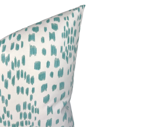 Les Touches Pillow Cover in Aqua Blue