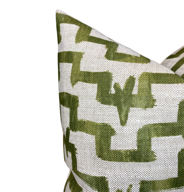 Tulah Pillow Cover in Green, Designer Pillows