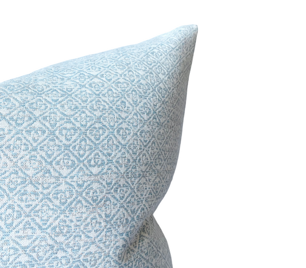 Schumacher Sarong Weave Pillow Cover in Mediterranean Blue