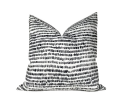 Dashes Pillow Cover in Midnight Black