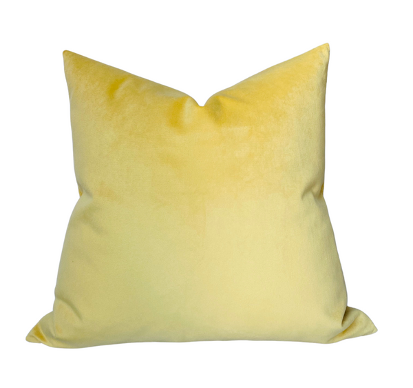 Canary Yellow Velvet Pillow Cover