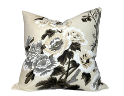 Schumacher Pyne Hollyhock Pillow Cover in Charcoal