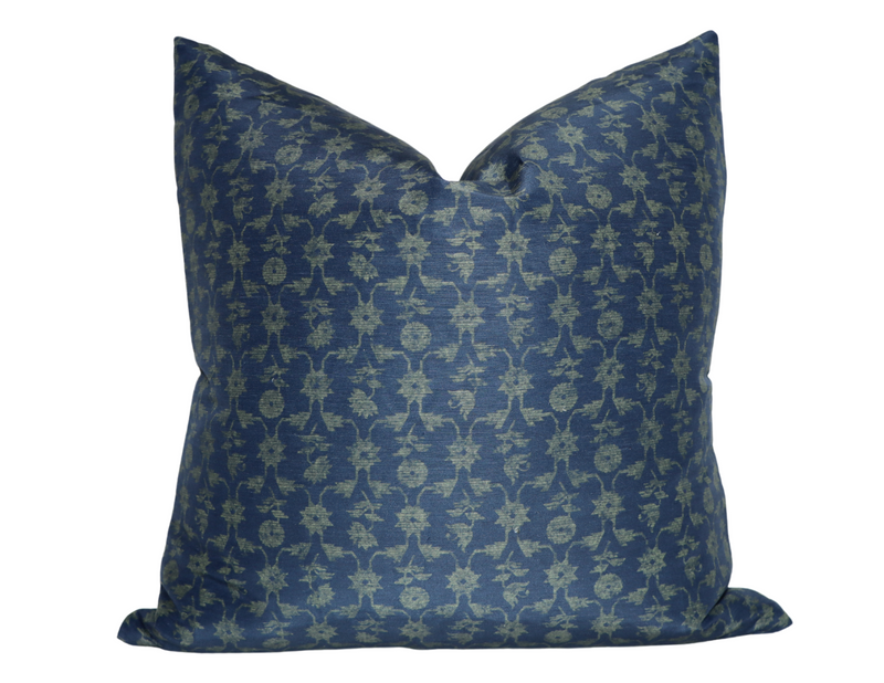 Madhan Pillow Cover in Blue and Green, Designer Pillows