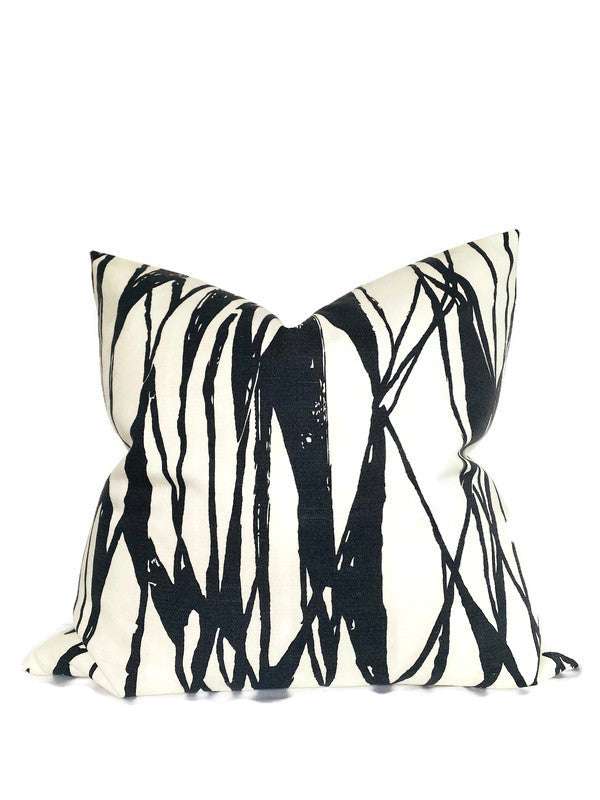 Abstract Pillow Cover in Charcoal