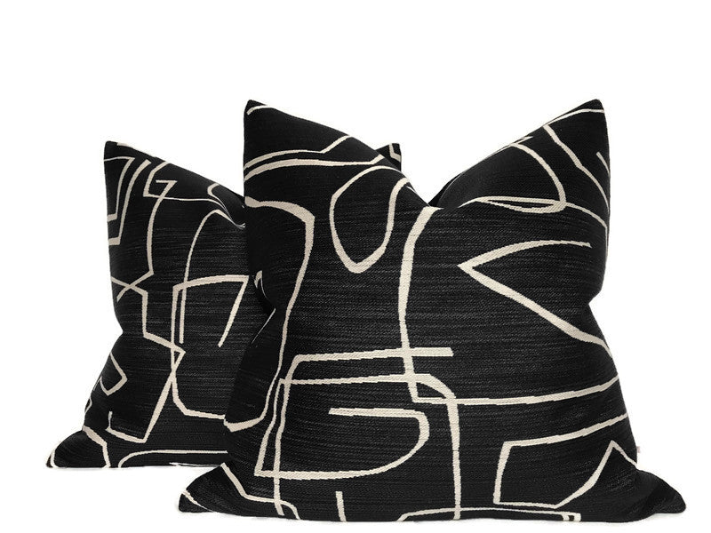 Kravet Abstract Pillow Cover in Black