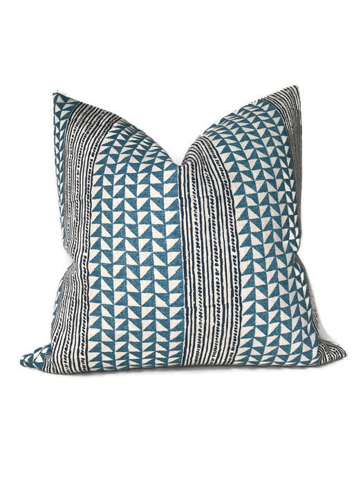 Aegean Stripe Pillow Cover in Sea Indigo