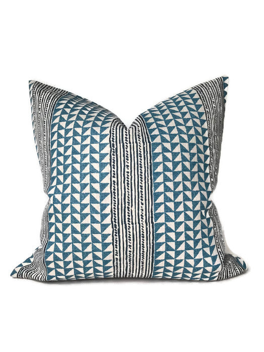 Aegean Stripe Pillow Cover in Sea Indigo