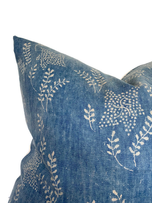 Aida Floral Pillow Cover in Aurora Blue