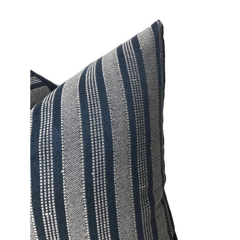 Peter Dunham Amida Pillow Cover in White on Indigo