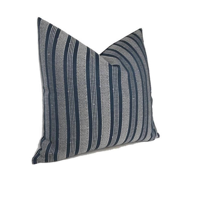 Peter Dunham Amida Pillow Cover in White on Indigo