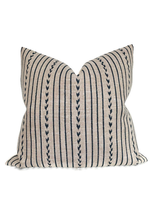 Clay McLaurin Yucatan Stripe Pillow Cover in Indigo