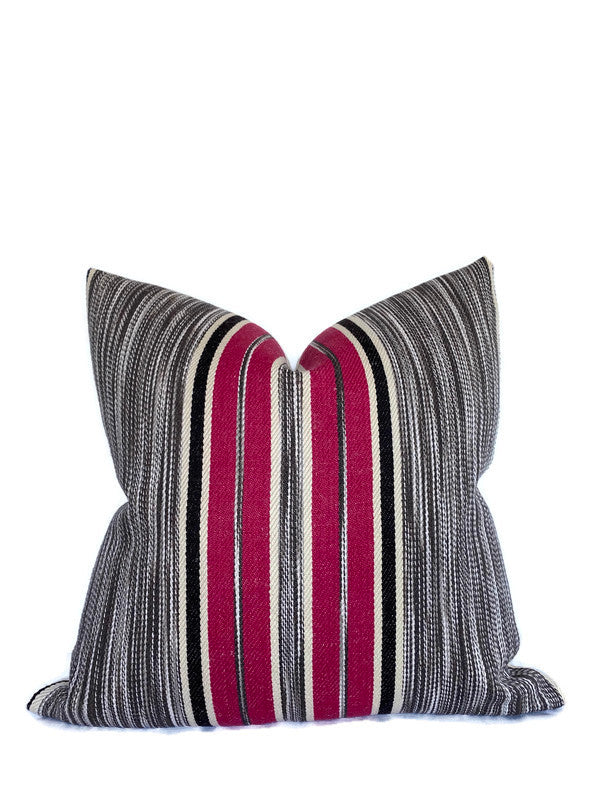 Audley Stripe Pillow Cover in Berry