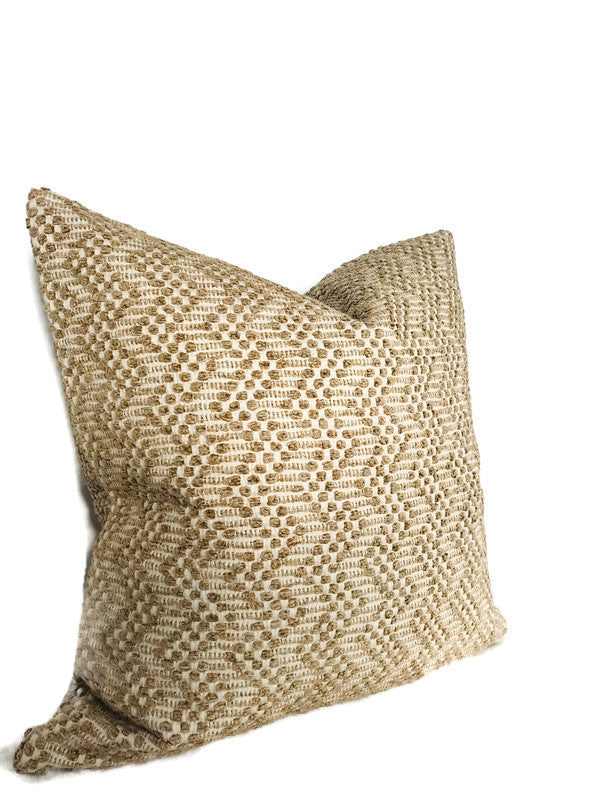 Schumacher Audley Woven Pillow Cover in Sand