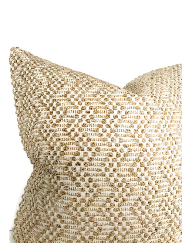 Schumacher Audley Woven Pillow Cover in Sand