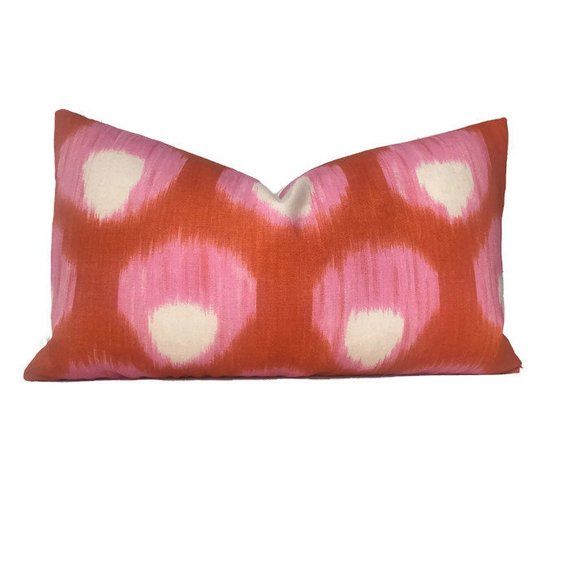 Peter Dunham Bukhara Pillow Cover in Pink Orange