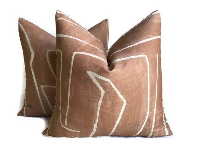 Kelly Wearstler Graffito Pillow Cover in Salmon Cream