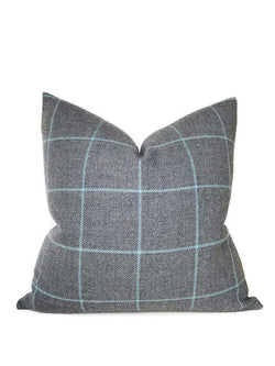 Schumacher Bancroft Wool Pillow Cover in Oxford Grey