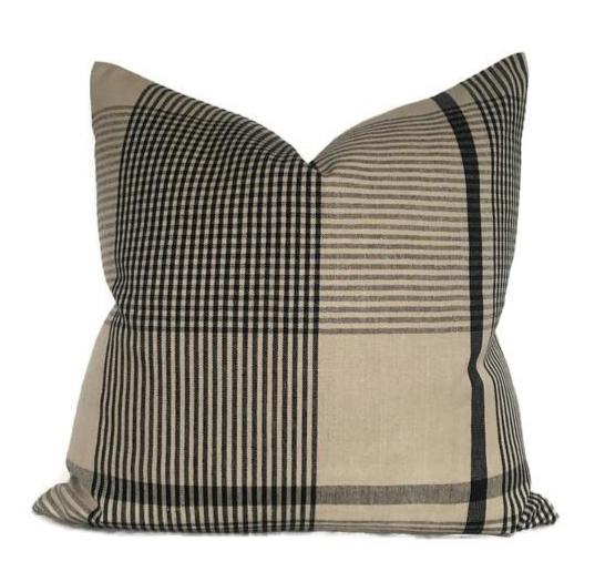 Exodus Pillow Cover in Tan + Black