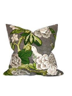 Schumacher Bermuda Blossoms Pillow Cover in Slate