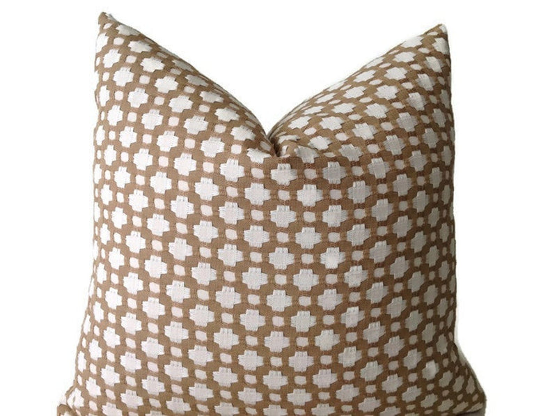 Schumacher Betwixt Pillow Cover in Biscuit