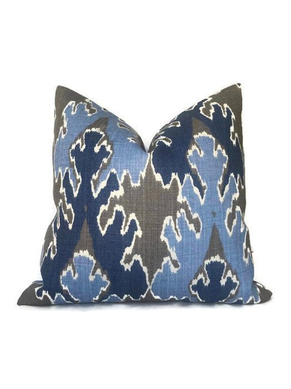 Kelly Wearstler Bengal Bazaar Pillow Cover in Grey Indigo