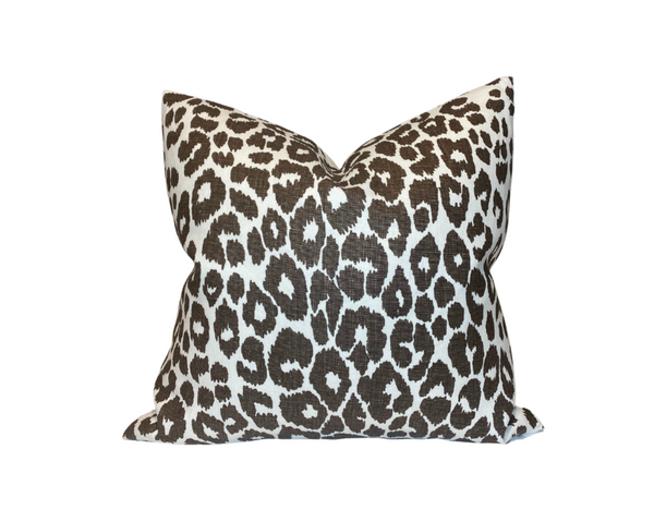 Schumacher Iconic Leopard Pillow Cover in Brown