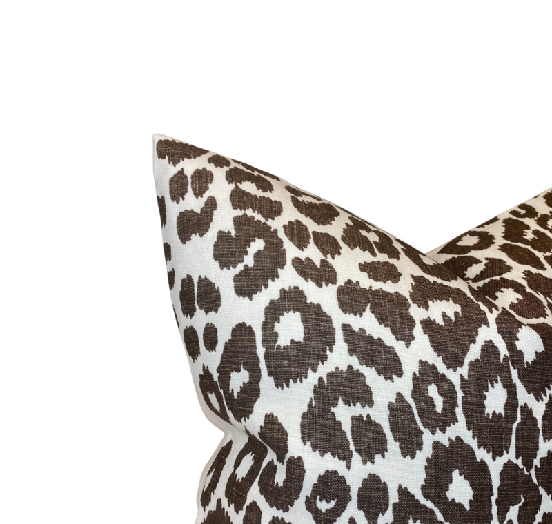 Schumacher Iconic Leopard Pillow Cover in Brown