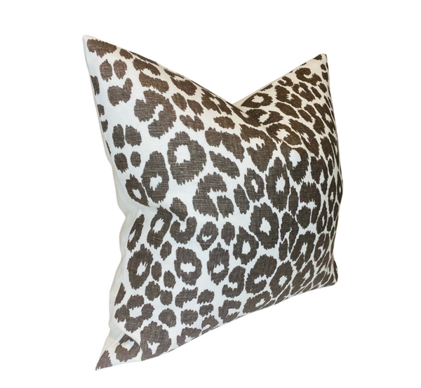 Schumacher Iconic Leopard Pillow Cover in Brown