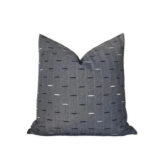 Jude Pillow Cover in Navy, Designer Pillow