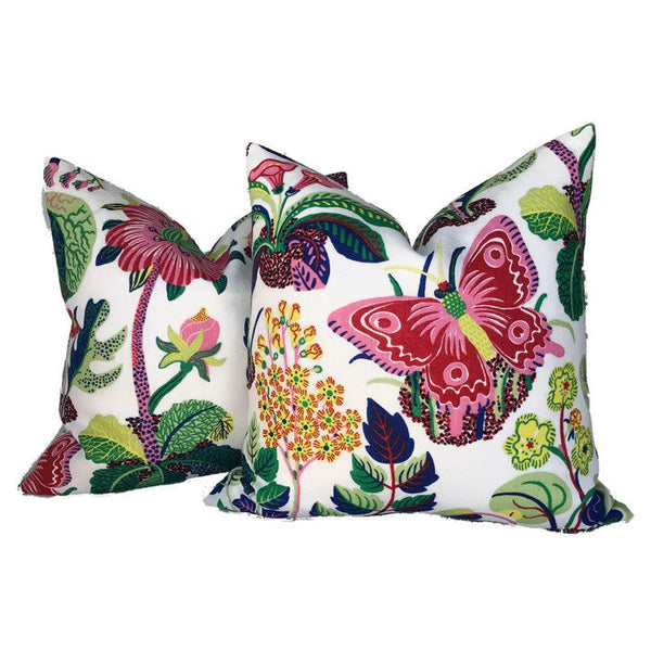 Schumacher Exotic Butterfly Pillow Cover in Spring