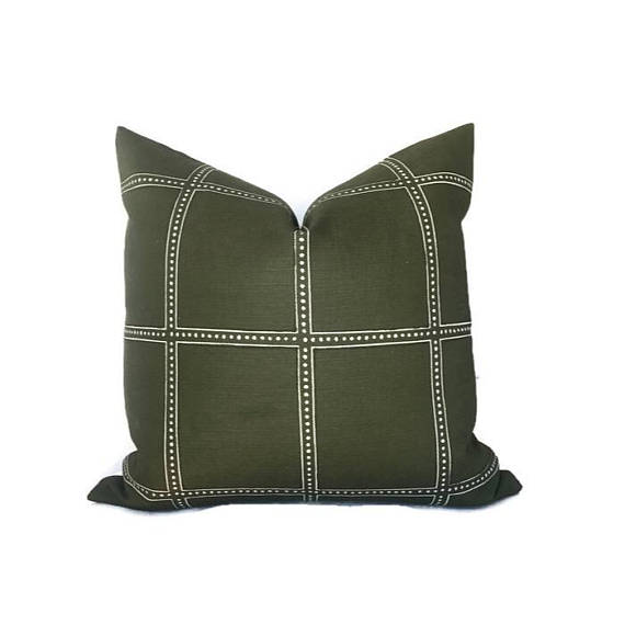 Ponte Pillow Cover in Green, Designer Pillows