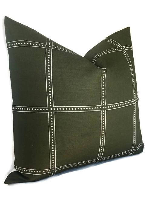 Ponte Pillow Cover in Green, Designer Pillows