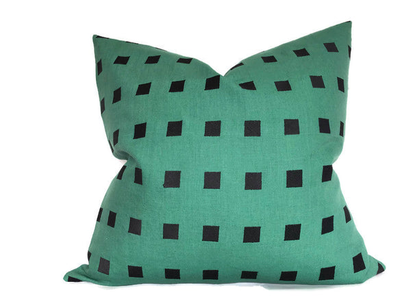 Kelly Wearstler Chalet Embroidered Pillow Cover in Green Black