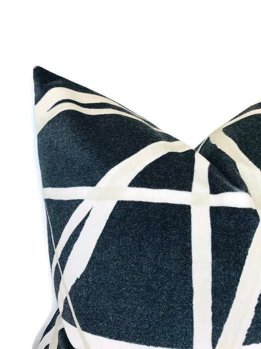 Kelly Wearstler Channels Velvet Pillow Cover in Onyx Almond