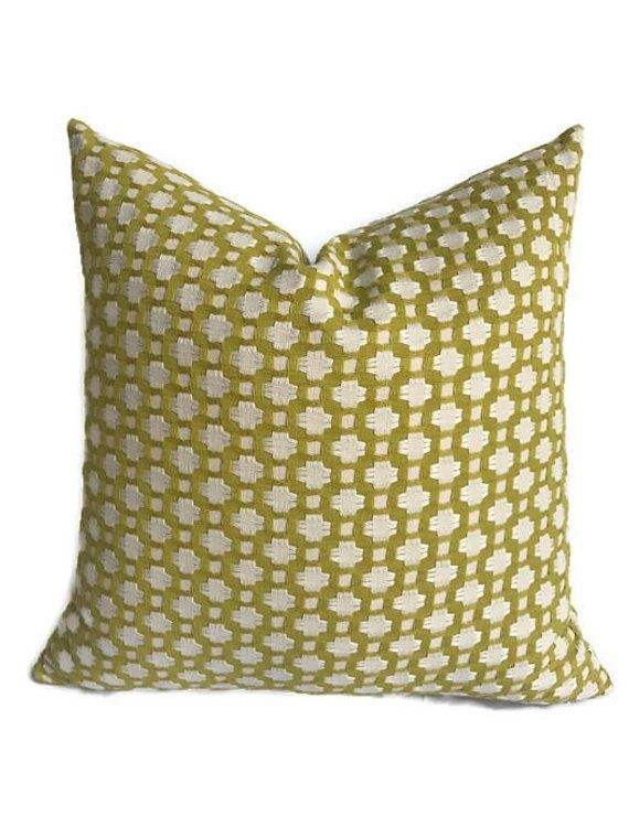 Schumacher Betwixt Pillow Cover in Chartreuse