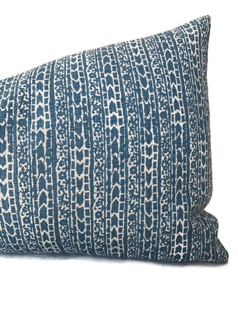 Peter Dunham Char Pillow Cover in Indigo