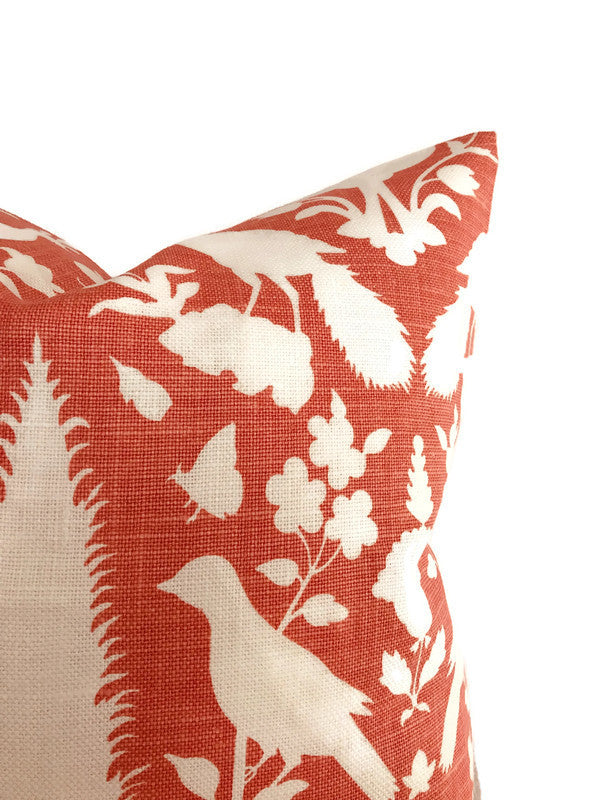 Schumacher Chenonceau Pillow Cover in Coral