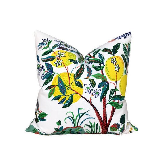 Outdoor Schumacher Citrus Garden Pillow Cover in Primary