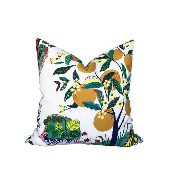 Outdoor Schumacher Citrus Garden Pillow Cover in Primary