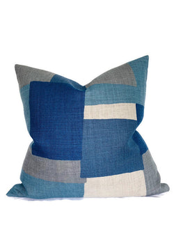 Peter Dunham Collage Pillow Cover in Indigo Gray