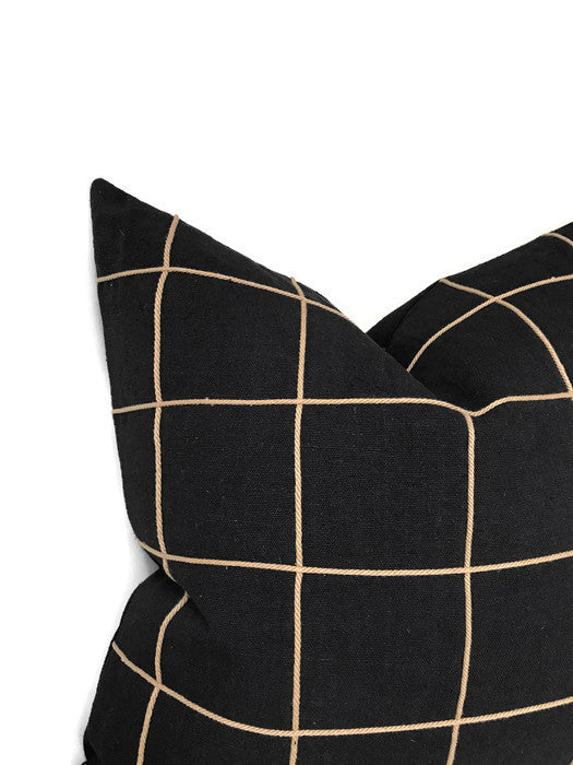 Coquette Embroidered Pillow Cover in Onyx