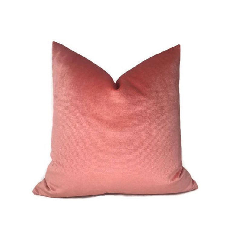 Coral Velvet Pillow Cover