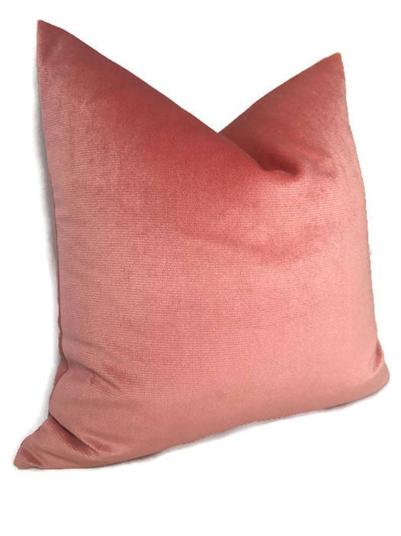 Coral Velvet Pillow Cover