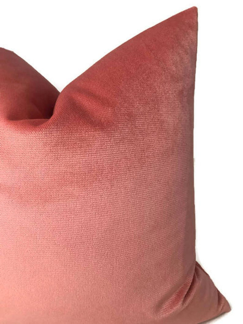 Coral Velvet Pillow Cover