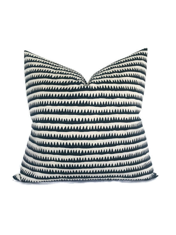 Schumacher Corfu Stripe Pillow Cover in Black